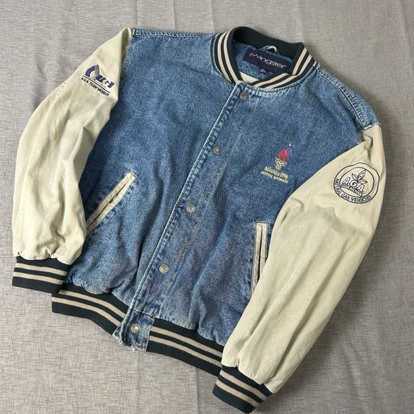 Vintage 1996 Atlanta Olympics Denim Jacket Size Large Official Sponsor