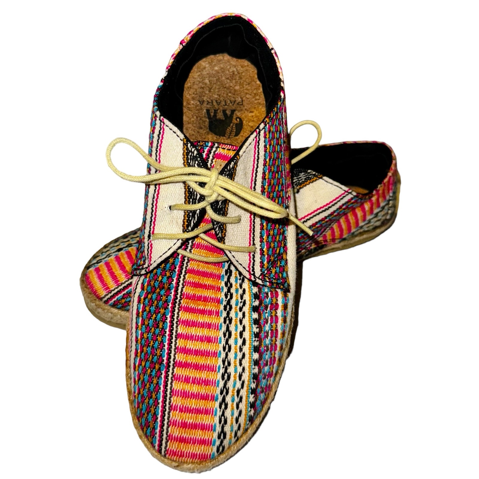 Patara Women's Nomad Casual Rainbow Boho Espadrille Shoes Size 8 Hippie Woven