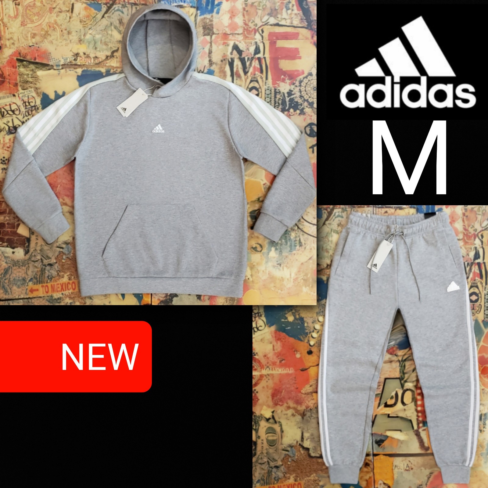 SET: 135 New Adidas Futura Fleece Hoodie + Joggers! M