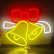 New Christmas Neon Sign, Bell Shape LED Light for Bedroom & Party Decor