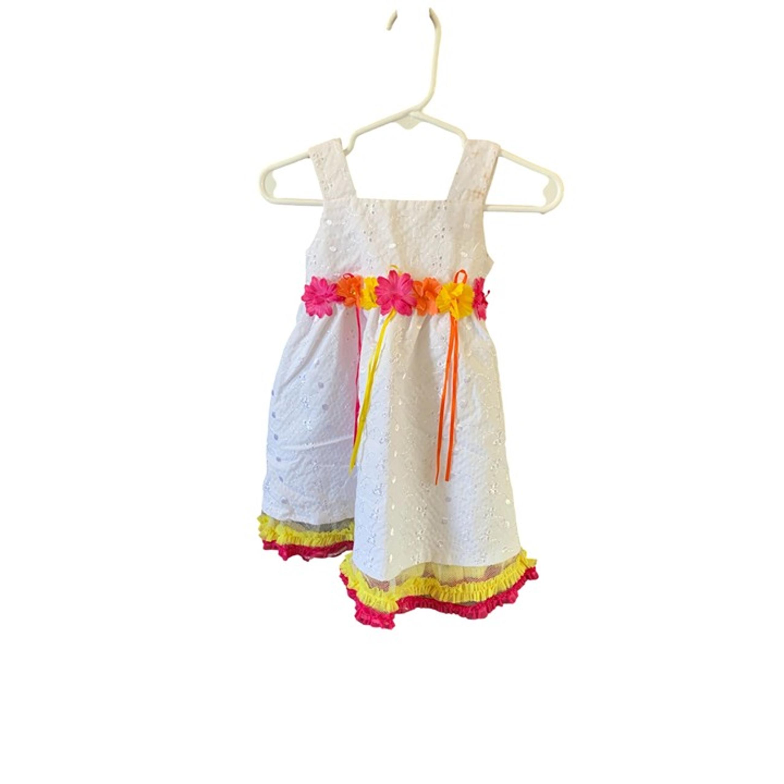 Rare Edition Girls Infant Baby 12 Months White Lace Eyelet Tank Sleeveless easte