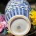 Blue and White Chinoiserie Lotus Flower Floor Vase