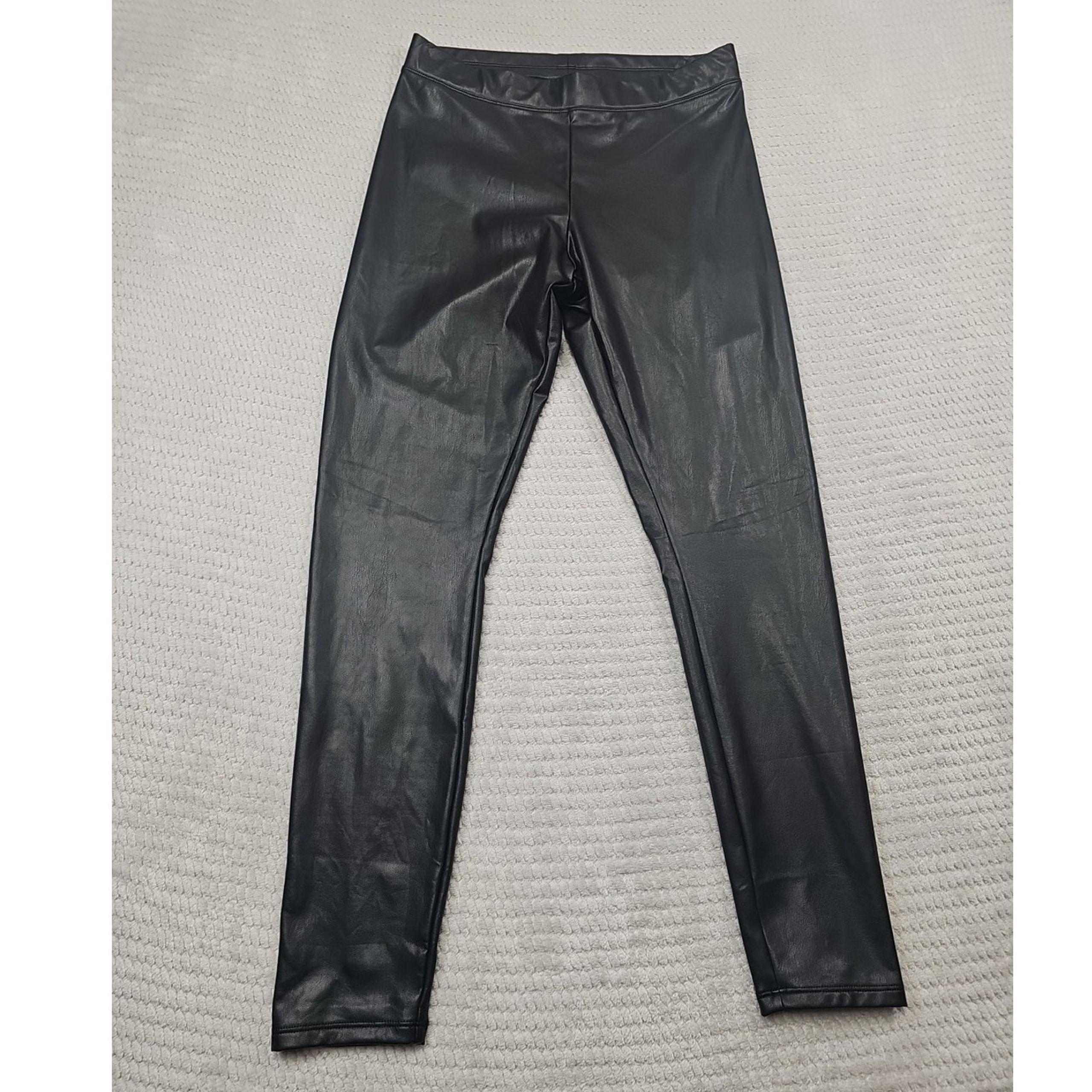 Express Leggings Womens Medium Black Faux Leather High Waisted