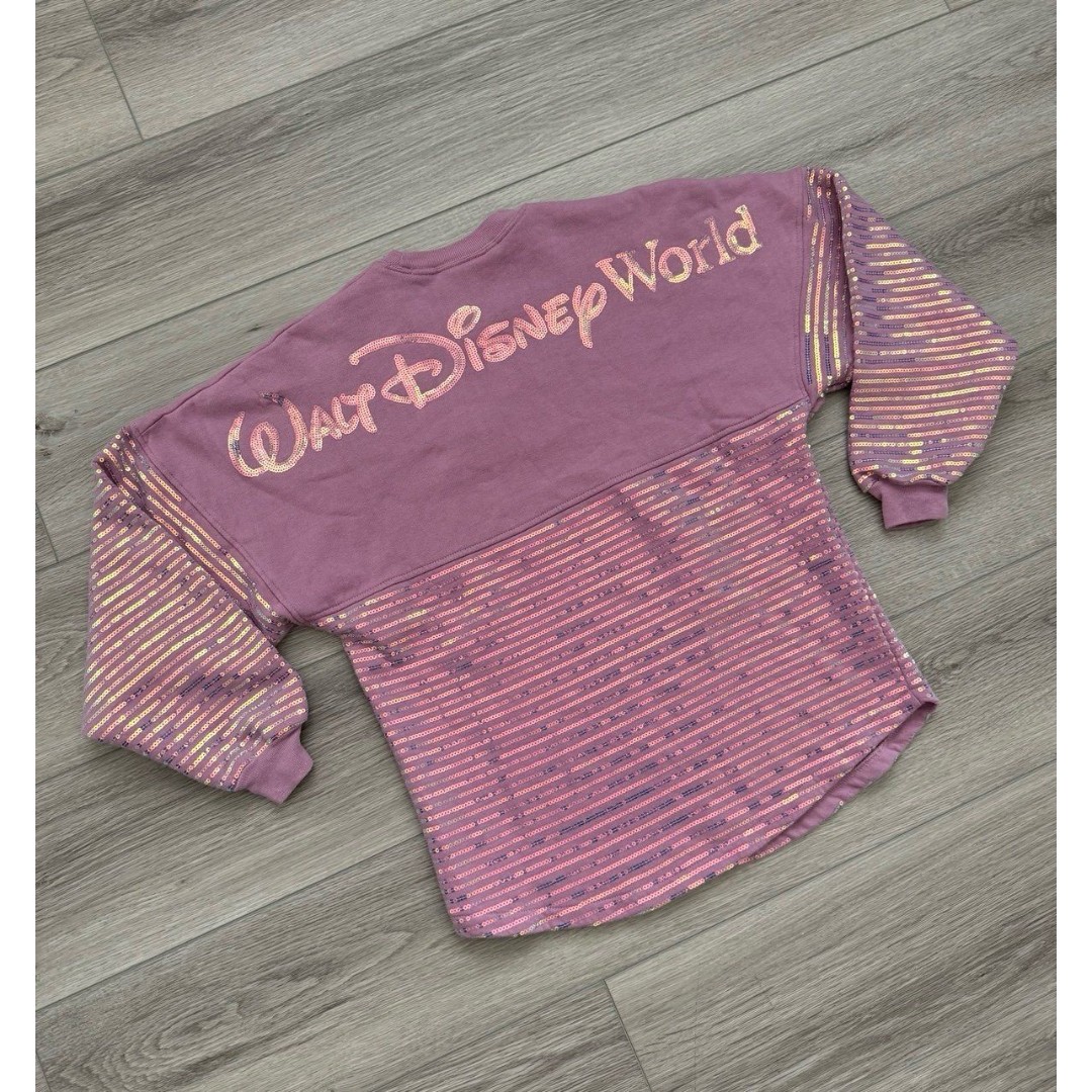 Walt Disney World Spirit Jersey Sweatshirt Pink Sequin 50th Women Adult - sz XS