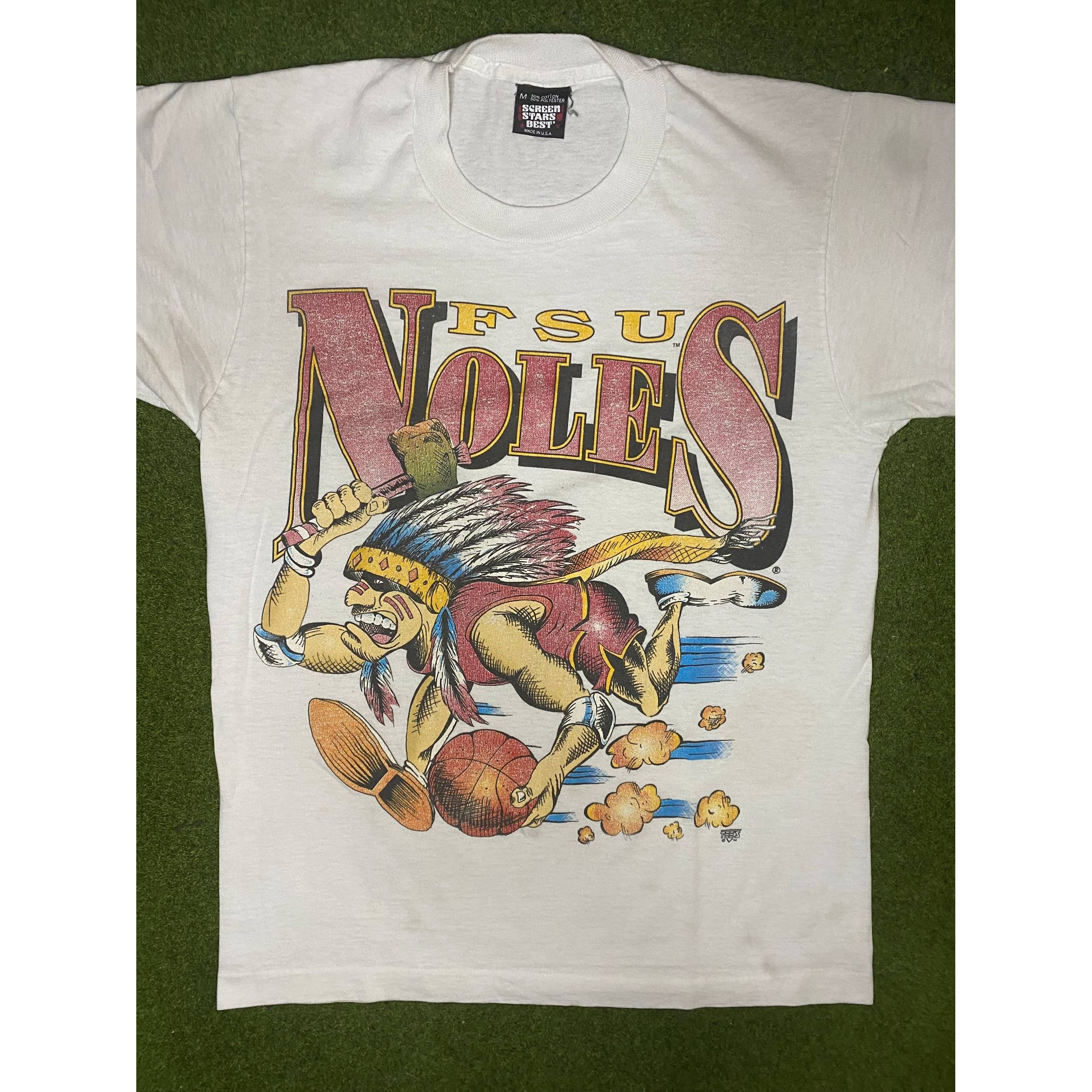 90s Florida State Seminoles - Vintage College Basketball T-Shirt (Medium)