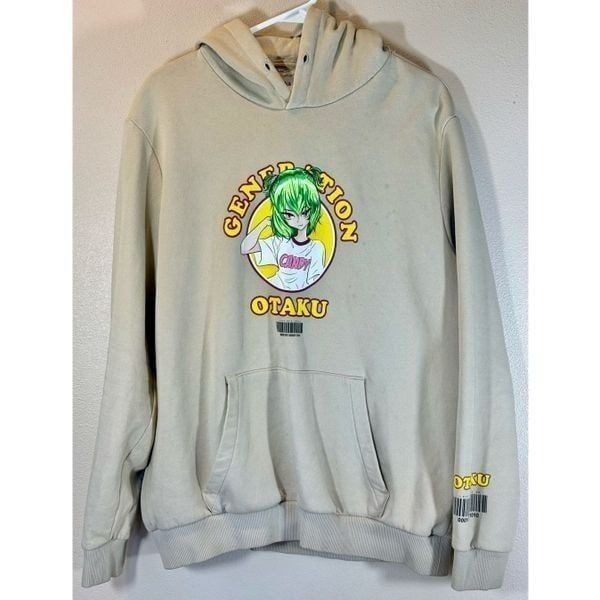 Bershka Generation Otaku Manga Ainme Men's Hoodie Sweatshirt Large