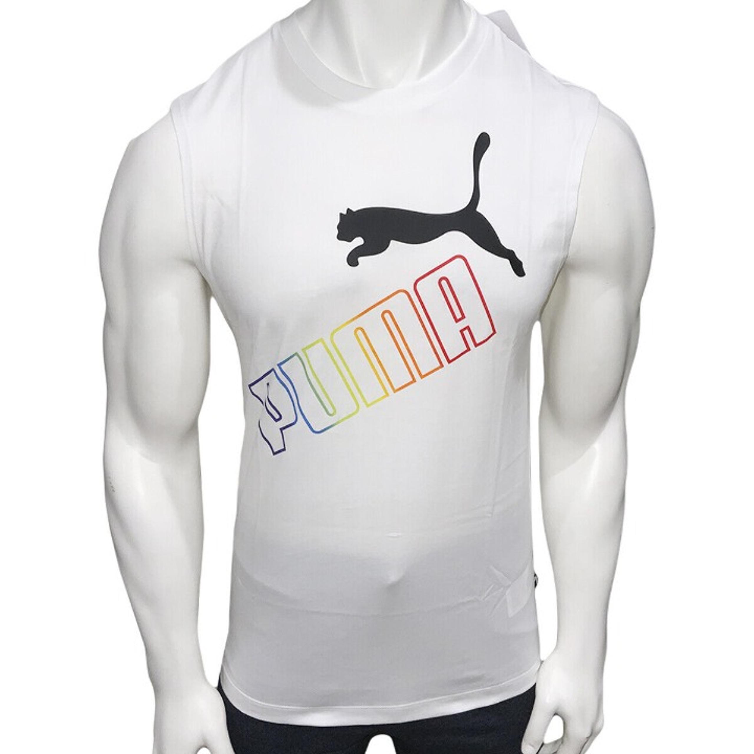 NWT AUTHENTIC RAINBOW MEN'S WHITE CREW NECK SLEEVELESS TANK TOP SIZE XL - PUMA