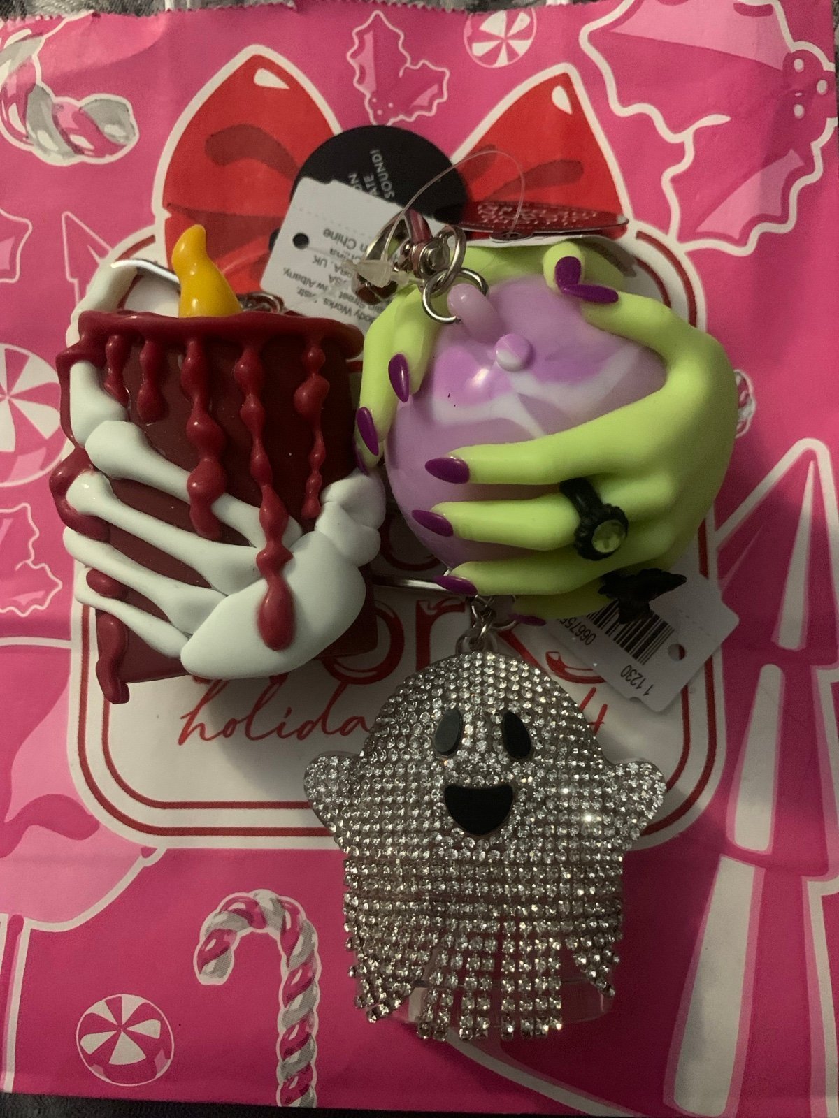 3 NEW HALLOWEEN POCKETBAC HAND SANITIZER HOLDER GHOST WITCH HAND BATH BODY WORKS