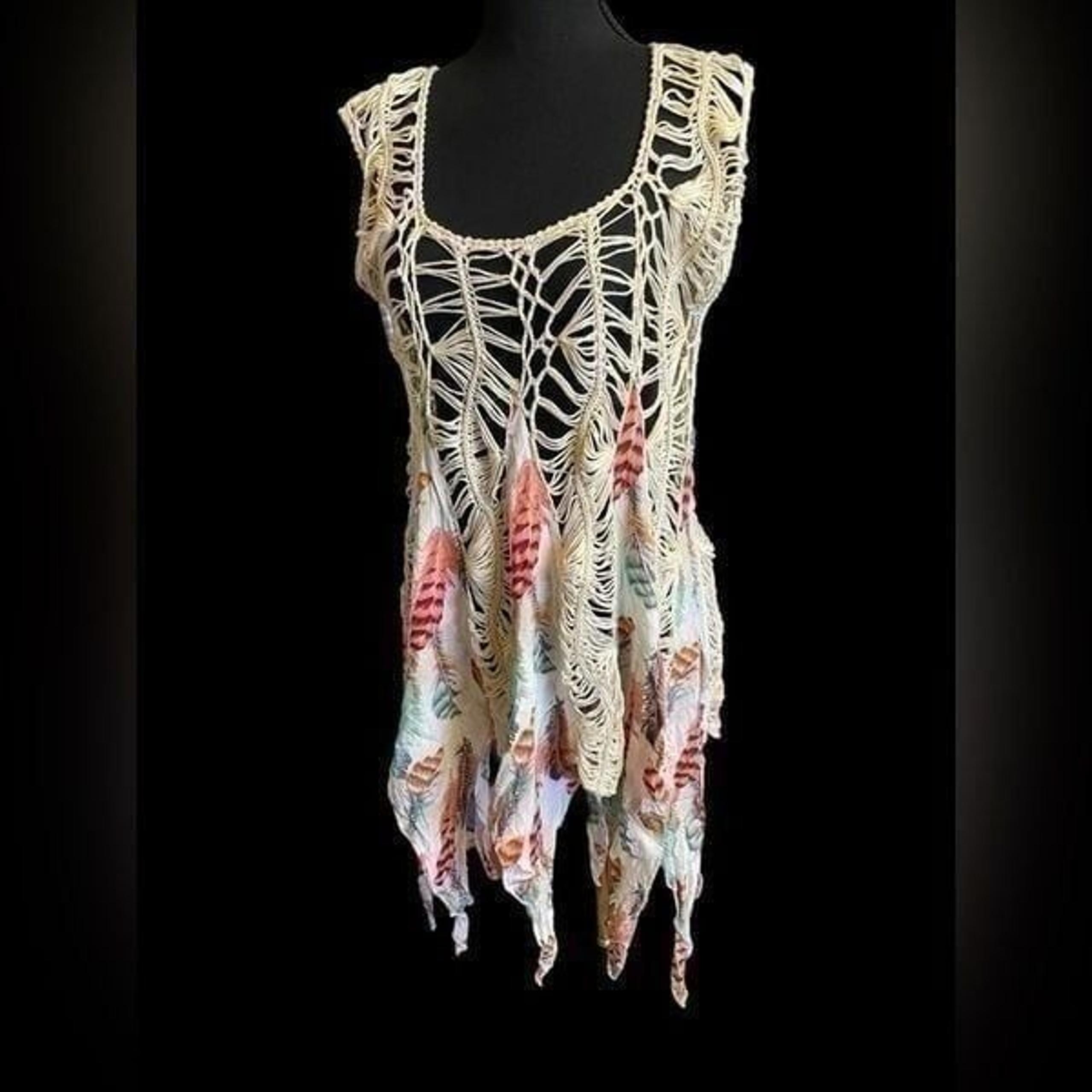 Distressed Cut Out Swim Cover Up NEGS Botique Medium
