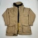 Vintage Eddie Bauer Coat Size Large Tan Zip Up Lined Parka Chore Coat Outdoors