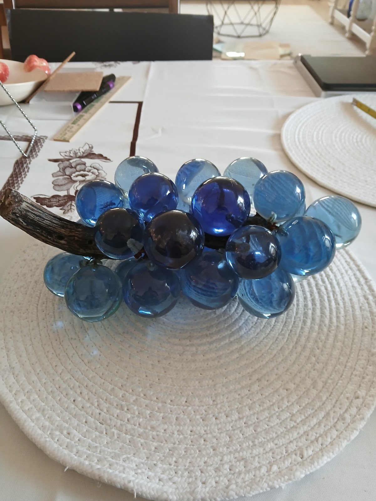 Vintage mid century 1960s acrylic lucite blue grape clusters