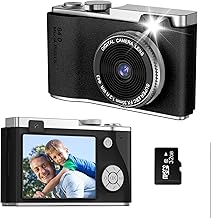 Digital Camera, FHD 1080P Retro Camera 48MP Point and Shoot Camera with 32GB C