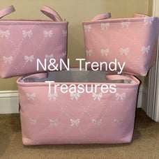 Pink Bow Storage X 3