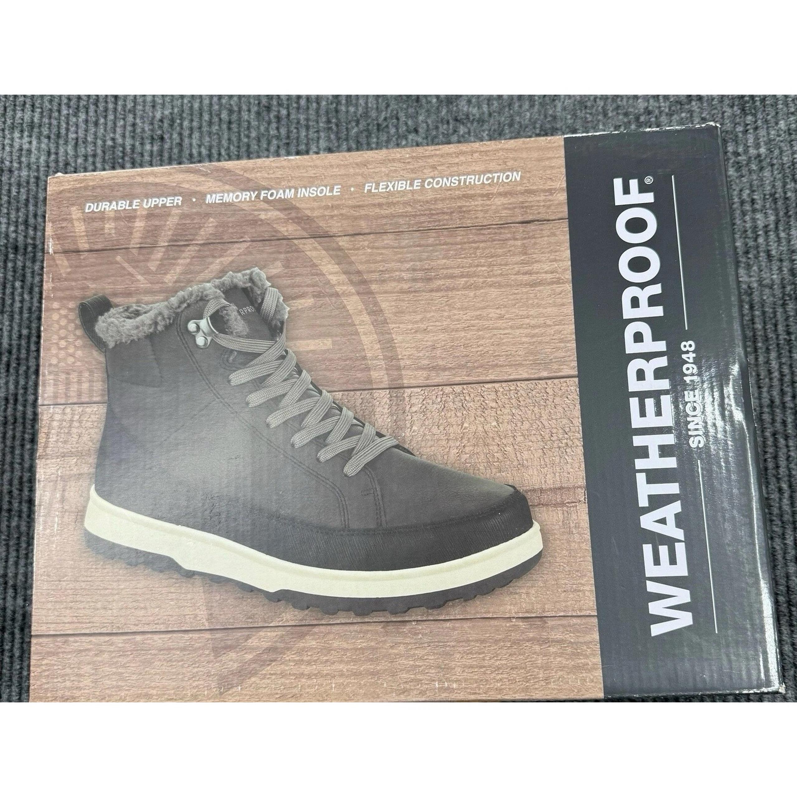 Weatherproof Shoes Mens Size 8 Dark Gray Logjam Memory Foam Winter Boots Warm