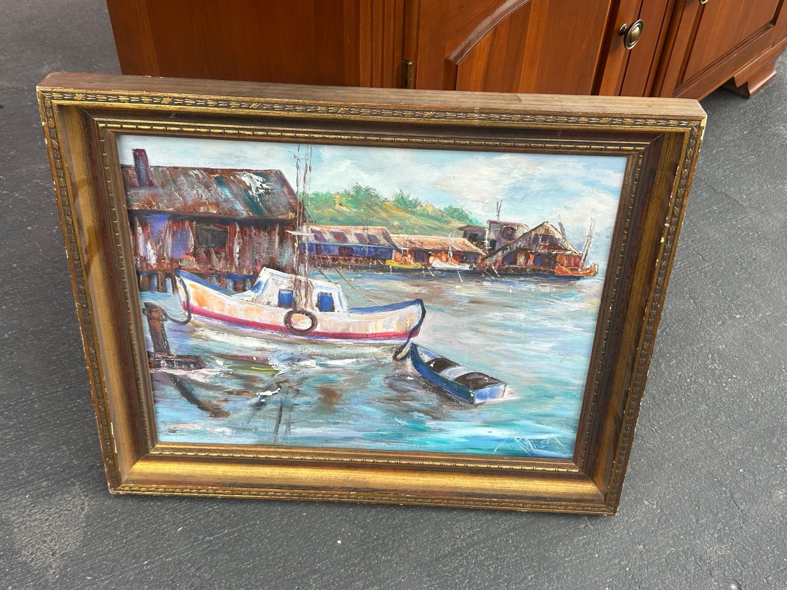 Harbor painting