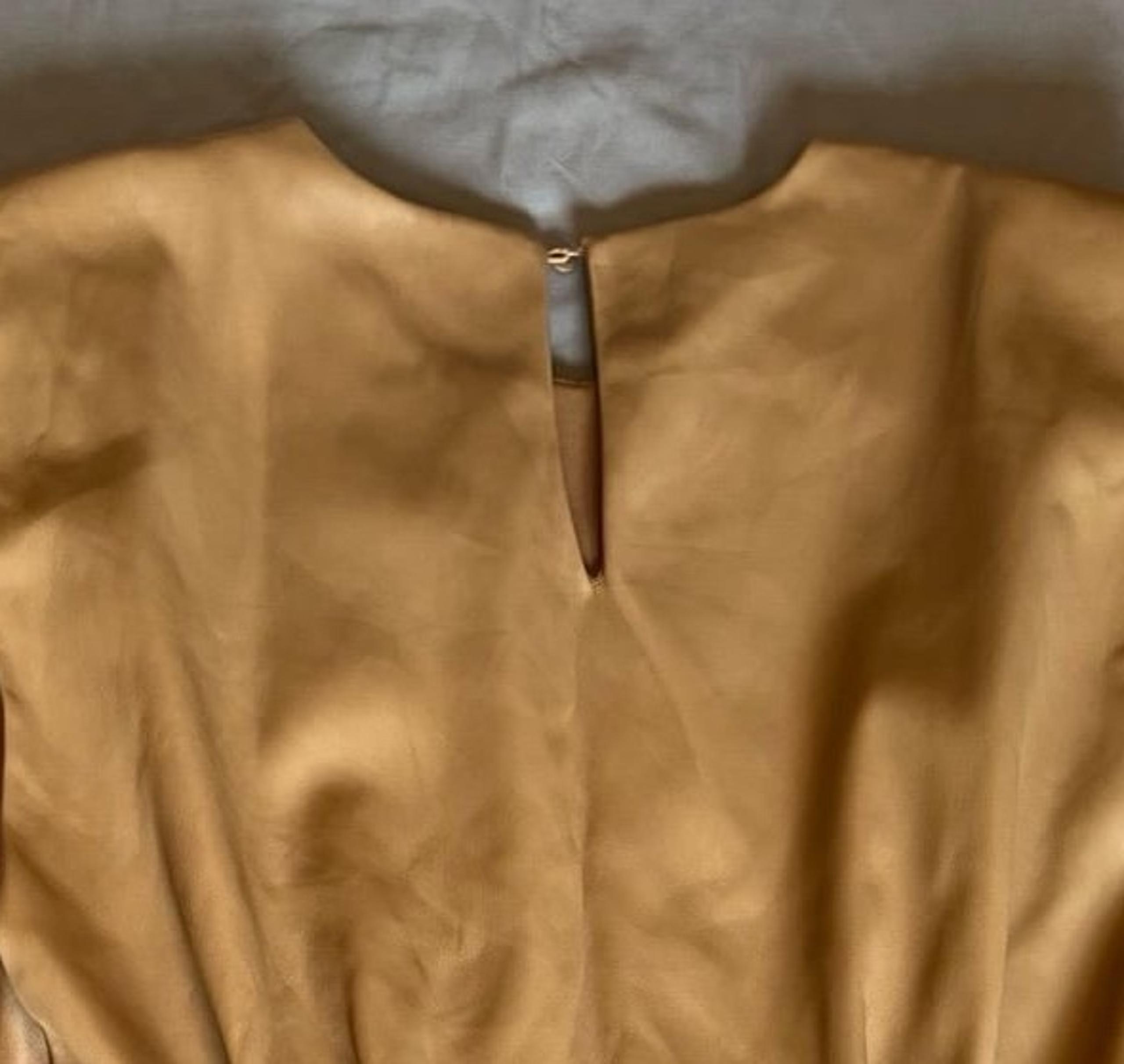 Zara Preloved Faux Leather Shift Mini Dress Tan Size Large Bloggers Favorite
