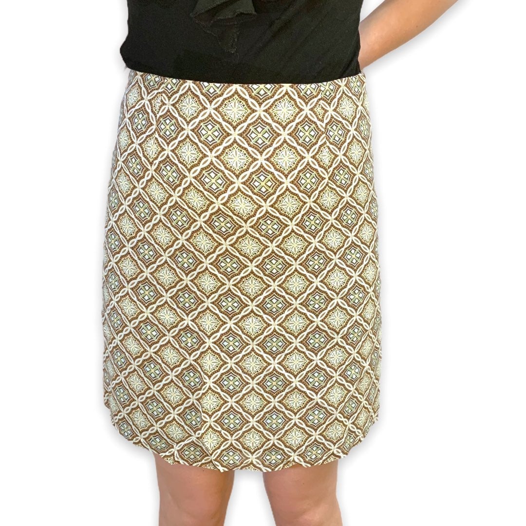 Vintage Ann Taylor 80s, 90s Knee Length Paisley Print Sheer Country Skirt Sz. 8