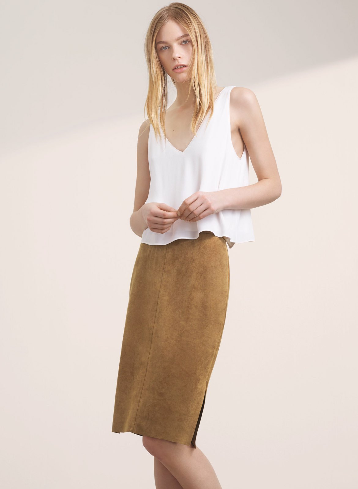 Wilfred Free Faux Suede Skirt