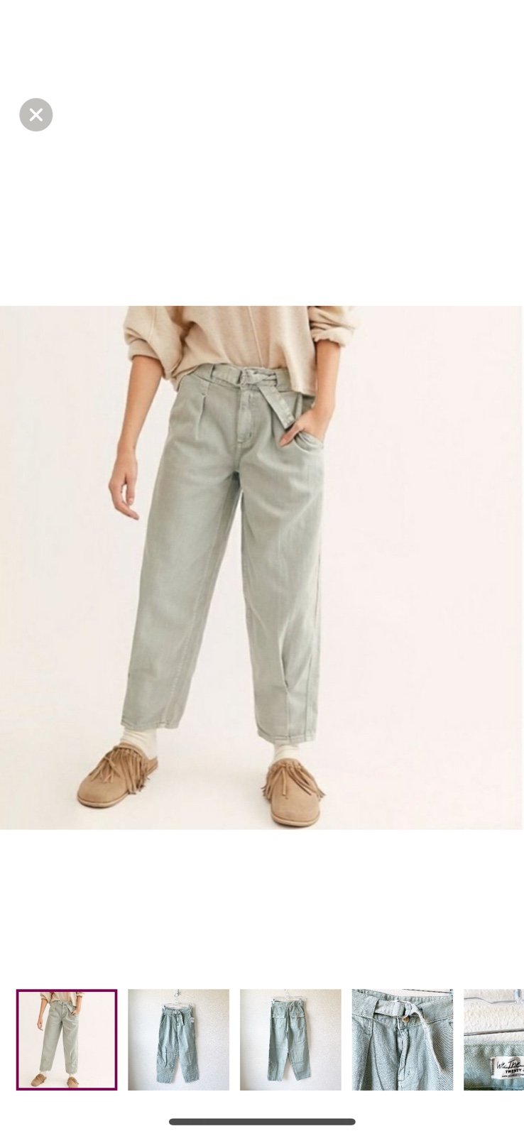 We the Free -Free People Paloma Mint Slouchy Hi-Rise Jeans 29