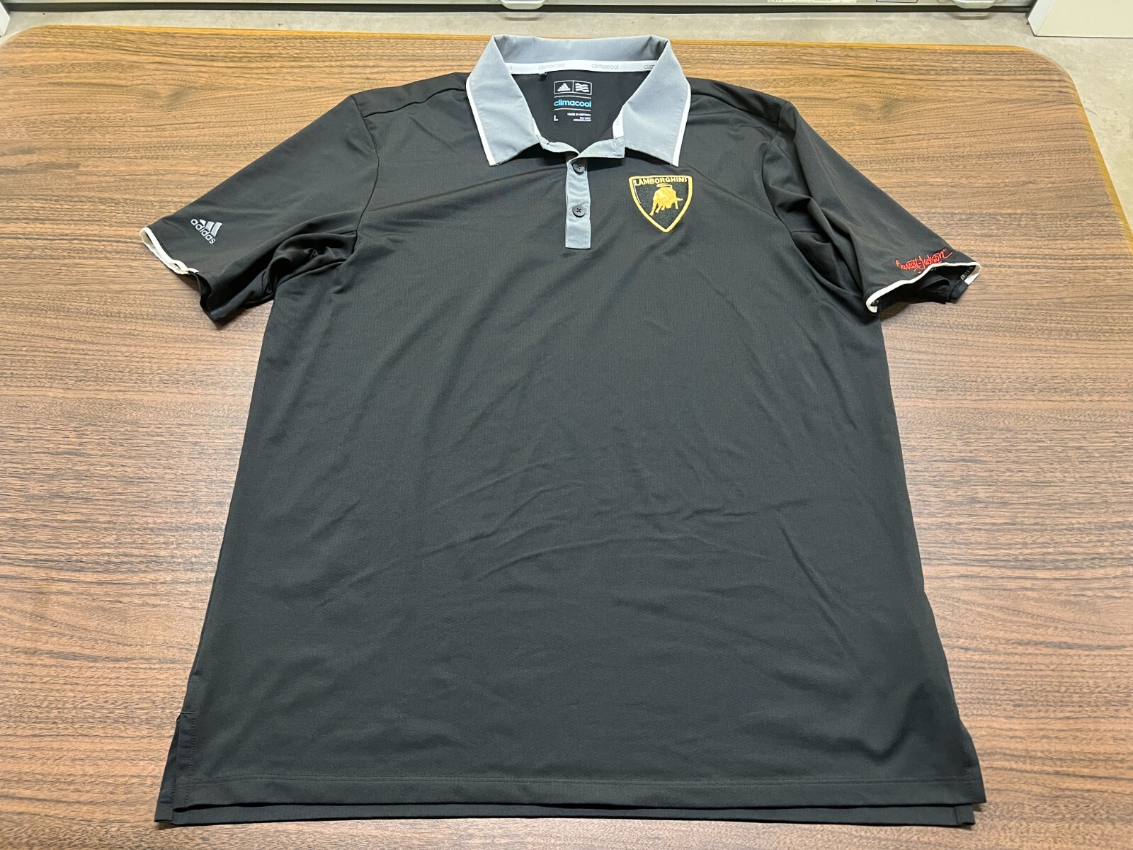 Lamborghini x Barrett Jackson Men’s Black Polo Shirt - Adidas - Large