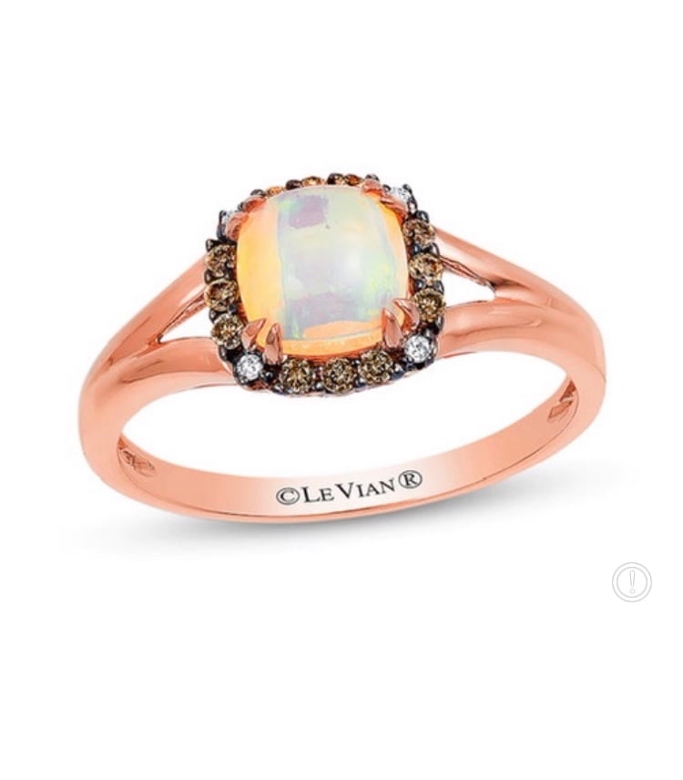Le Vian Opal Ring 1/10 ct tw Diamonds 14K Strawberry Gold