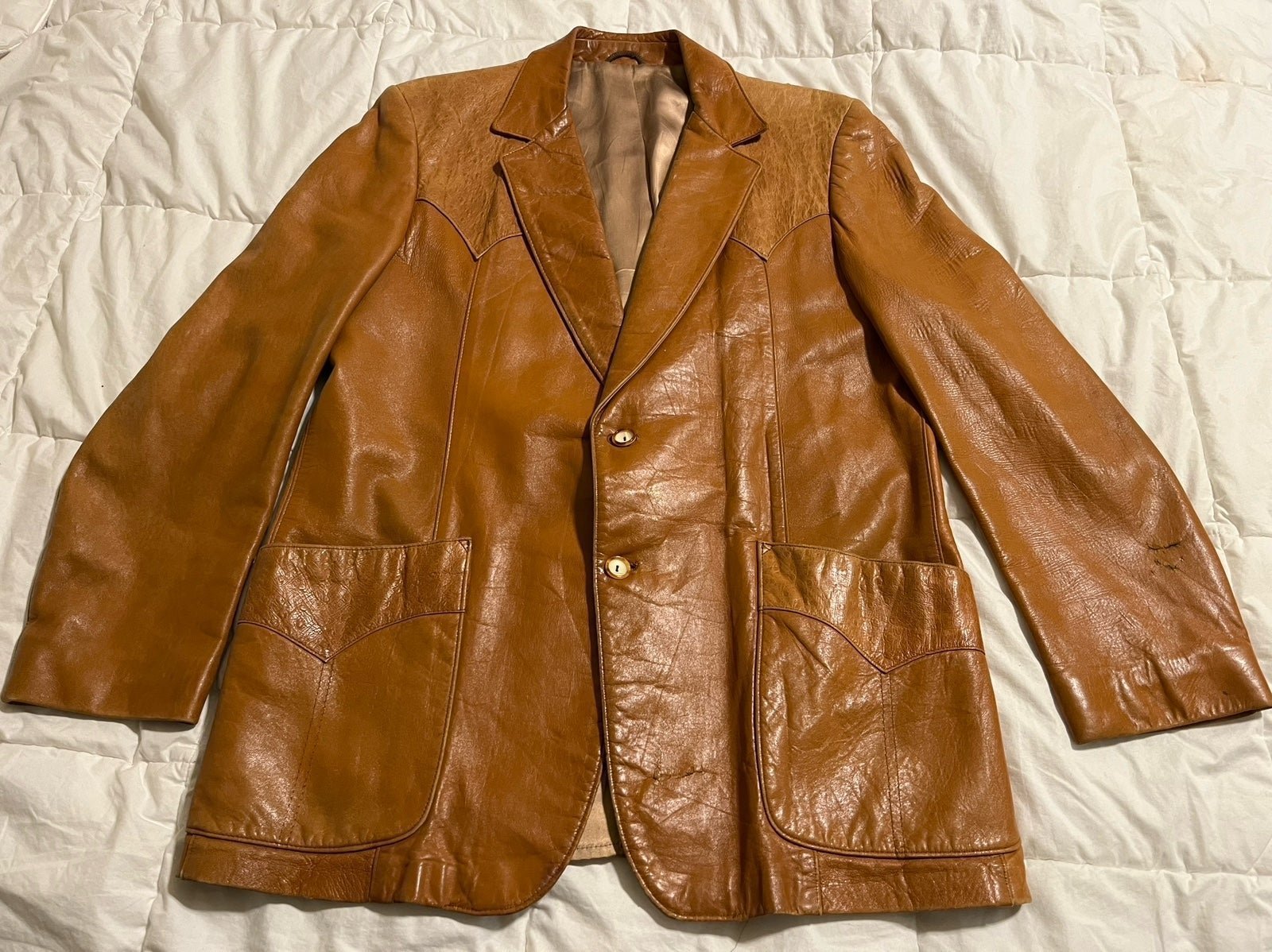 ***Vintage*** Stetson Leather Jacket Mens 44 Jacket Classic