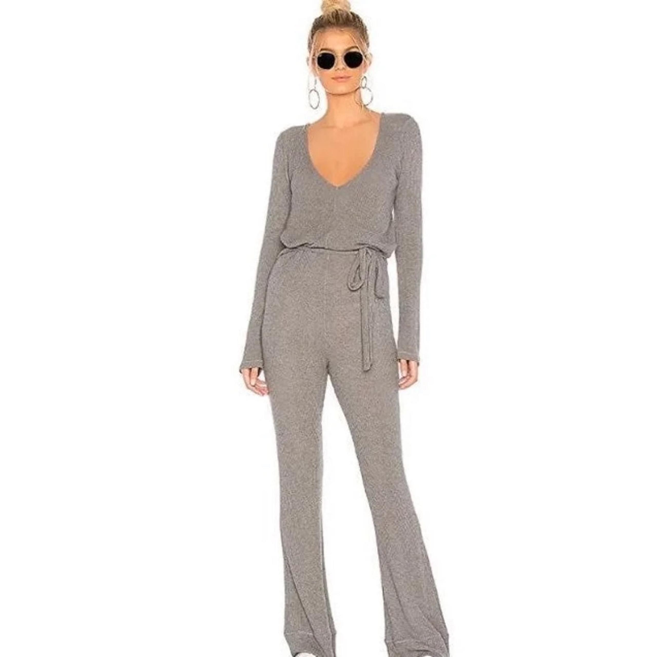 spiritual gangster heather grey jumpsuit romper
