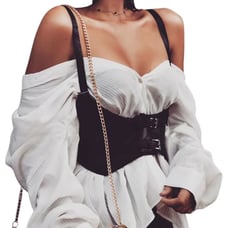 Sexy Underbust Faux Leather Waist Belt Elastic Corset Harness