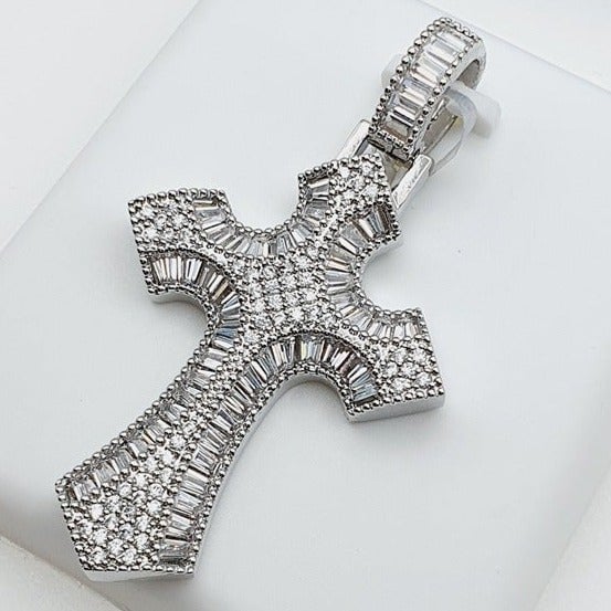 925 Sterling Silver Plated CZ Pendant, EVBRS331