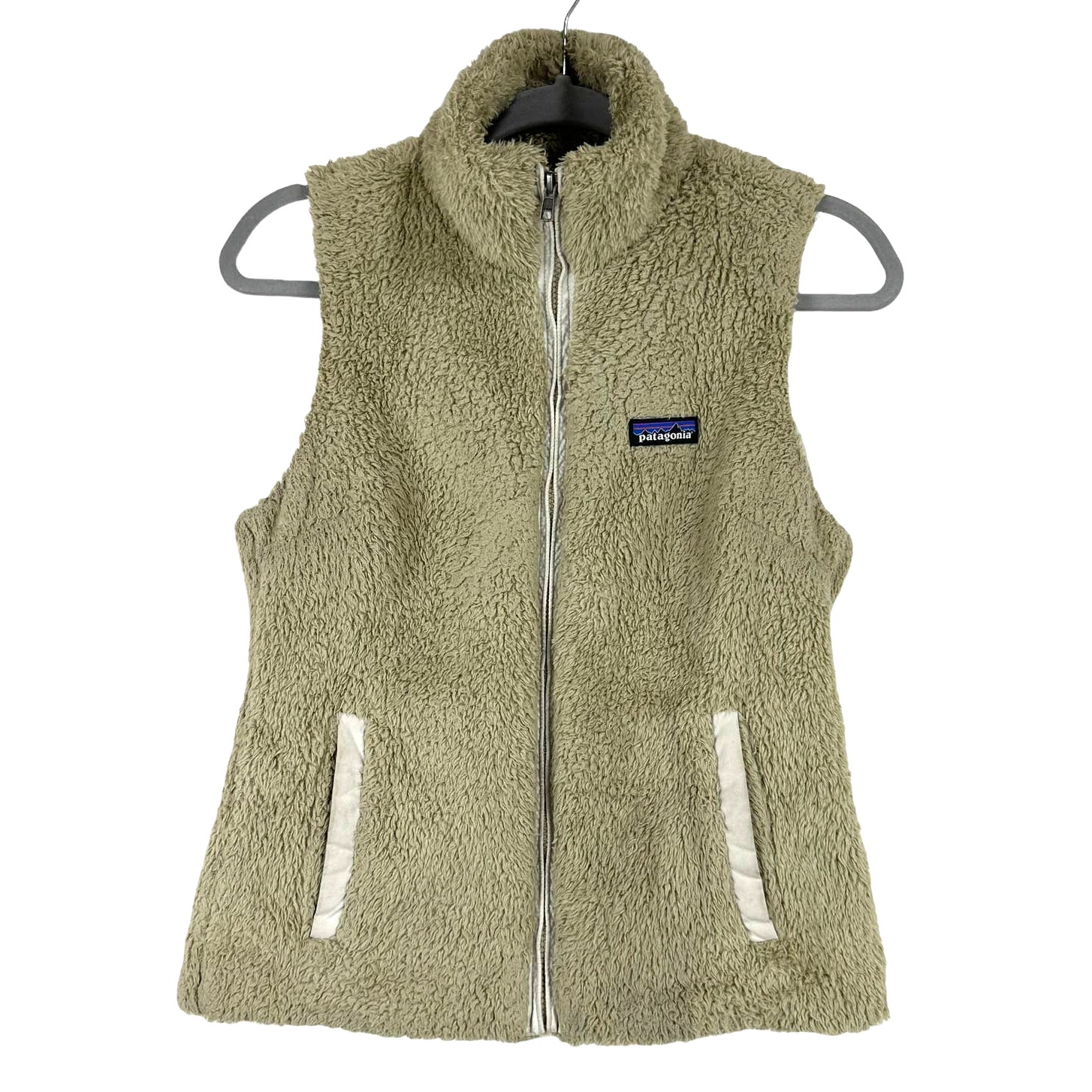 Patagonia Los Gatos Fleece Vest Women's Size Small El Cap Khaki EUC Pockets