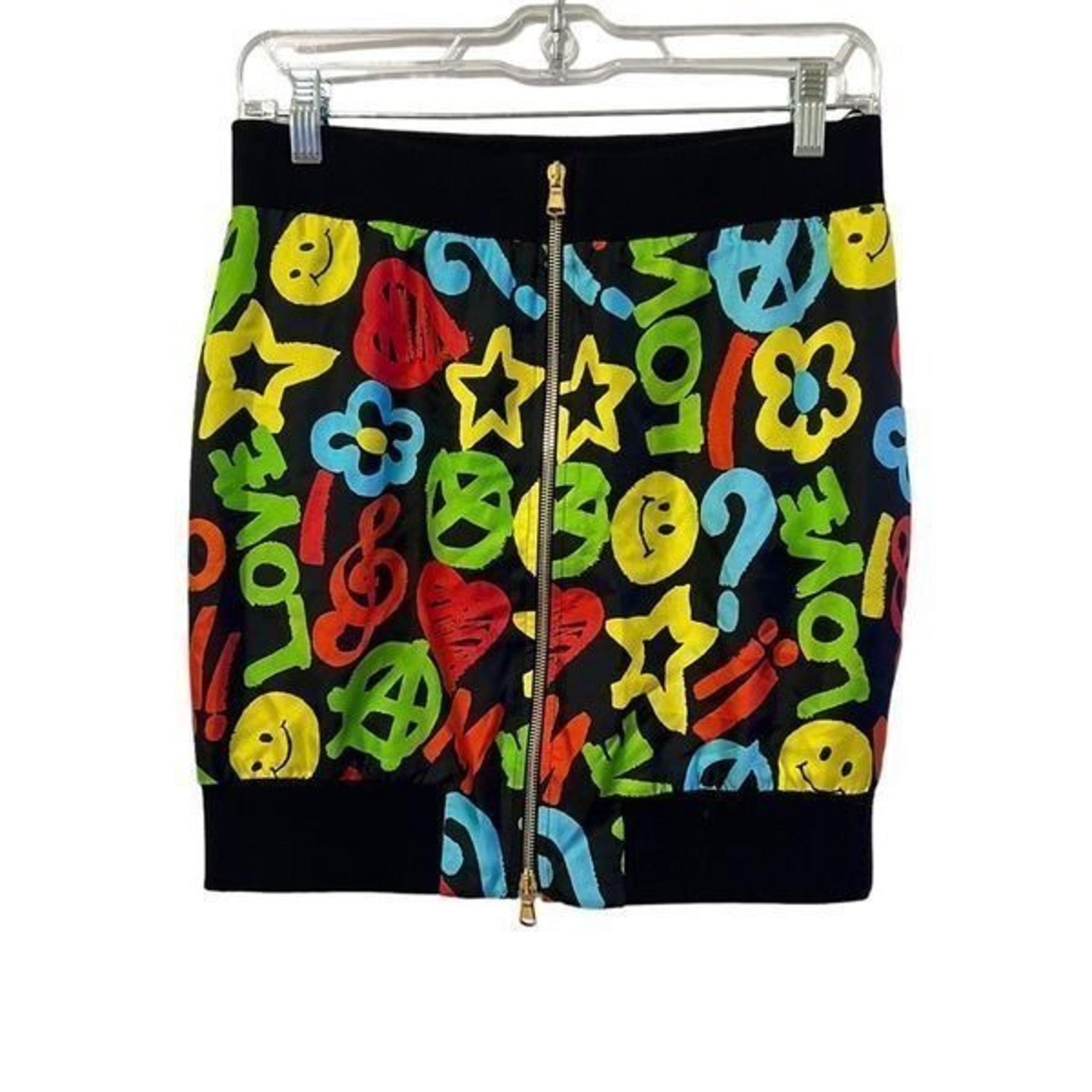 MOSCHINO COUTURE X JEREMY SCOTT New !! Mini Skirt Size 6 Small Peace Love’
