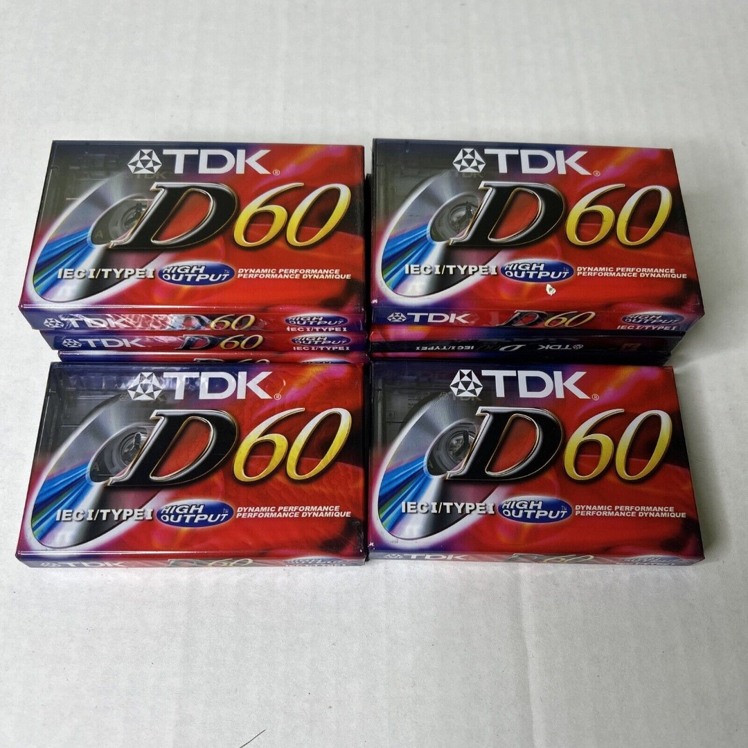 Vintage TDk 60minute Cassette Tape Lot Of 8 Blank Sealed