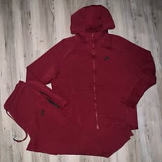 Mens Nike Tech Suit Pants Jacket Burgundy Large L