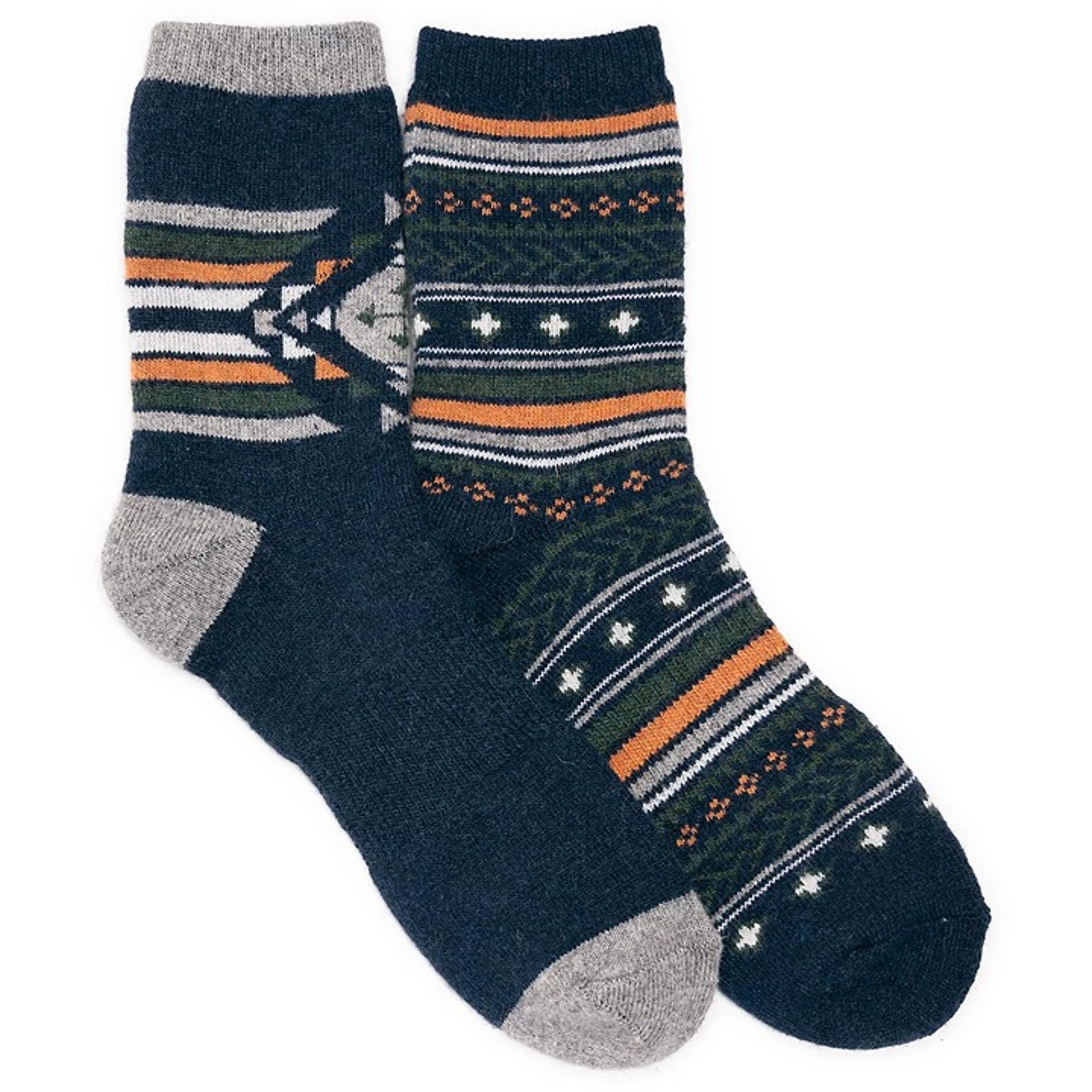 Muk Luks Men's Wool 6 in Crew Socks 2 Pack, One Size, Color: Navy