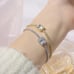 NEW 14K Yellow Gold Plated Diamond Halo Bracelet