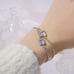 NEW 14K Yellow Gold Plated Diamond Halo Bracelet