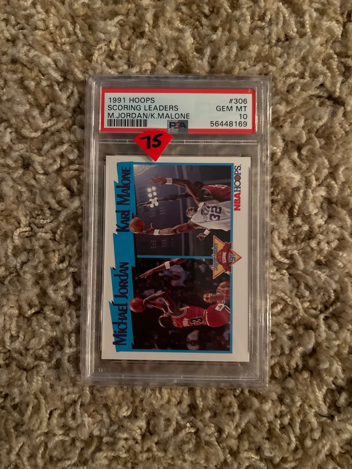 1991 Hoops Scoring Leaders Michael Jordan / Karl Malone #306 PSA 10 GEM MINT