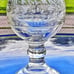 Large etched clear glass German beer goblet
