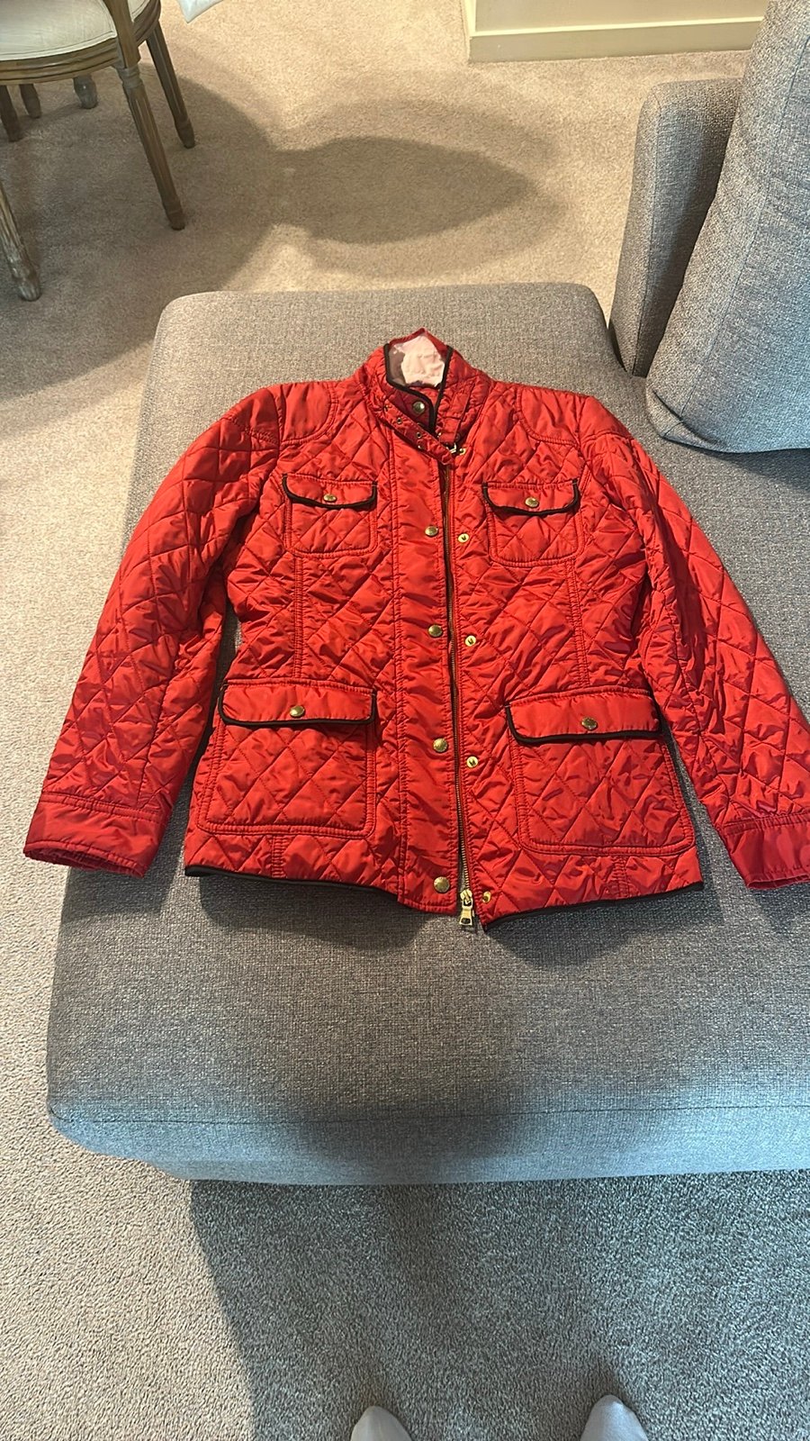 Banana Republic red quilted jacket