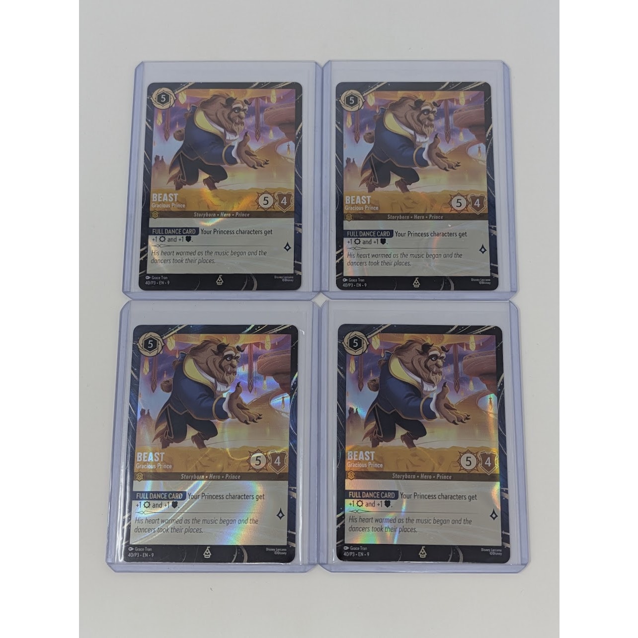 Playset 4 Disney Lorcana Beast Gracious Prince Fabled Quest Disneyland 40/P3 DCA
