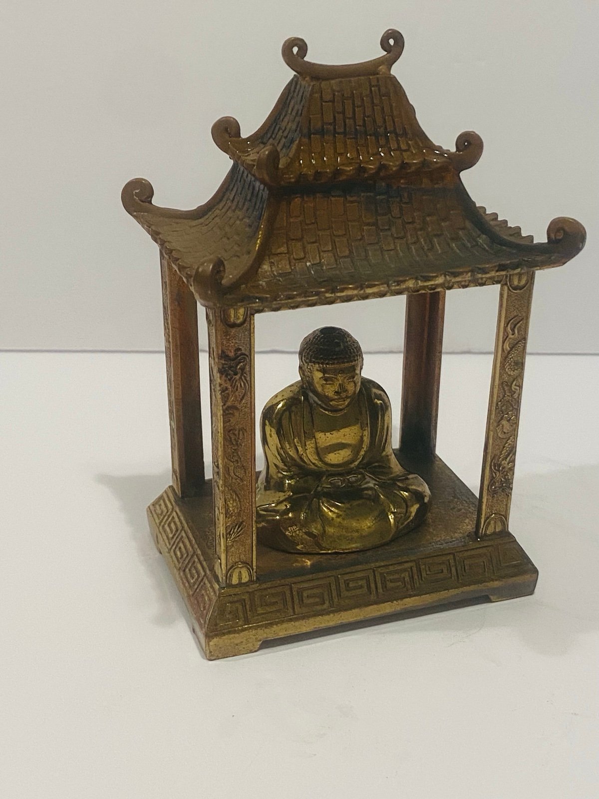 Antique Cooper Incense Burner Budda 5” Made in Japan .Very rare Asian collectors