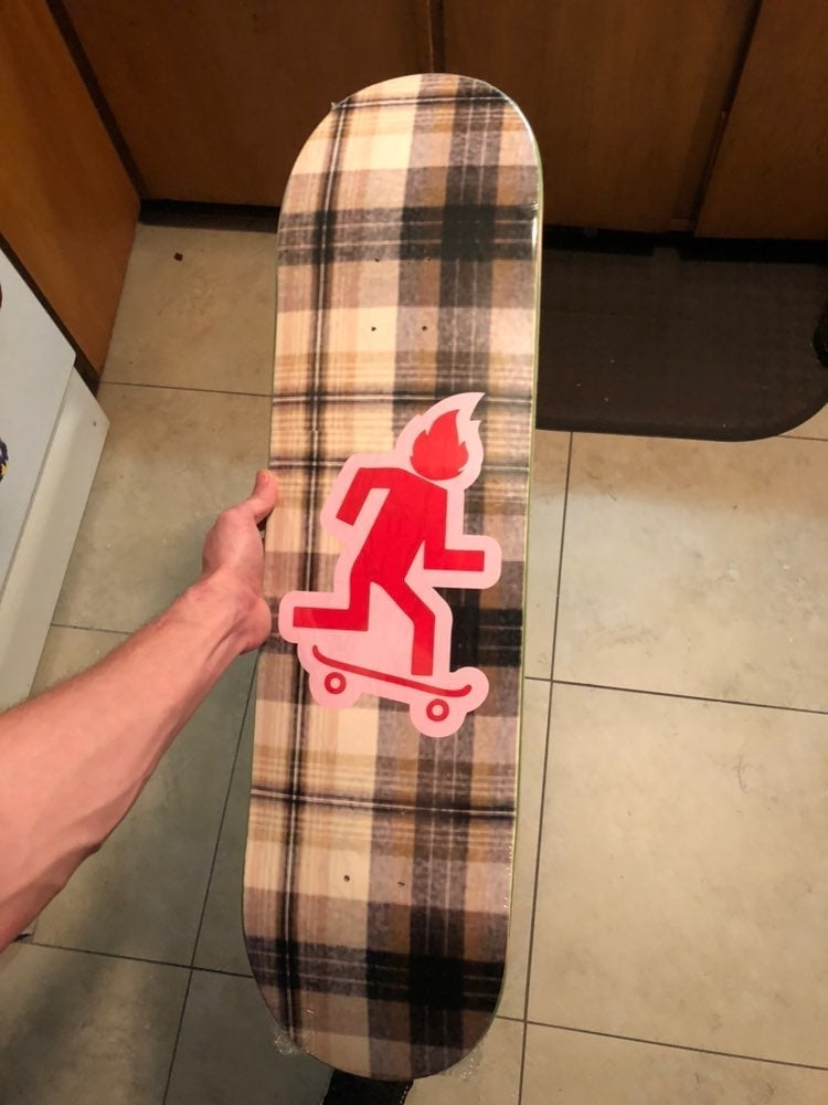 Travis Scott Burberry pattern skateboard