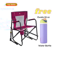 NEW | GCI Outdoor Freestyle Rocker Mesh Chair - Raspberry - Gift Water Bottle