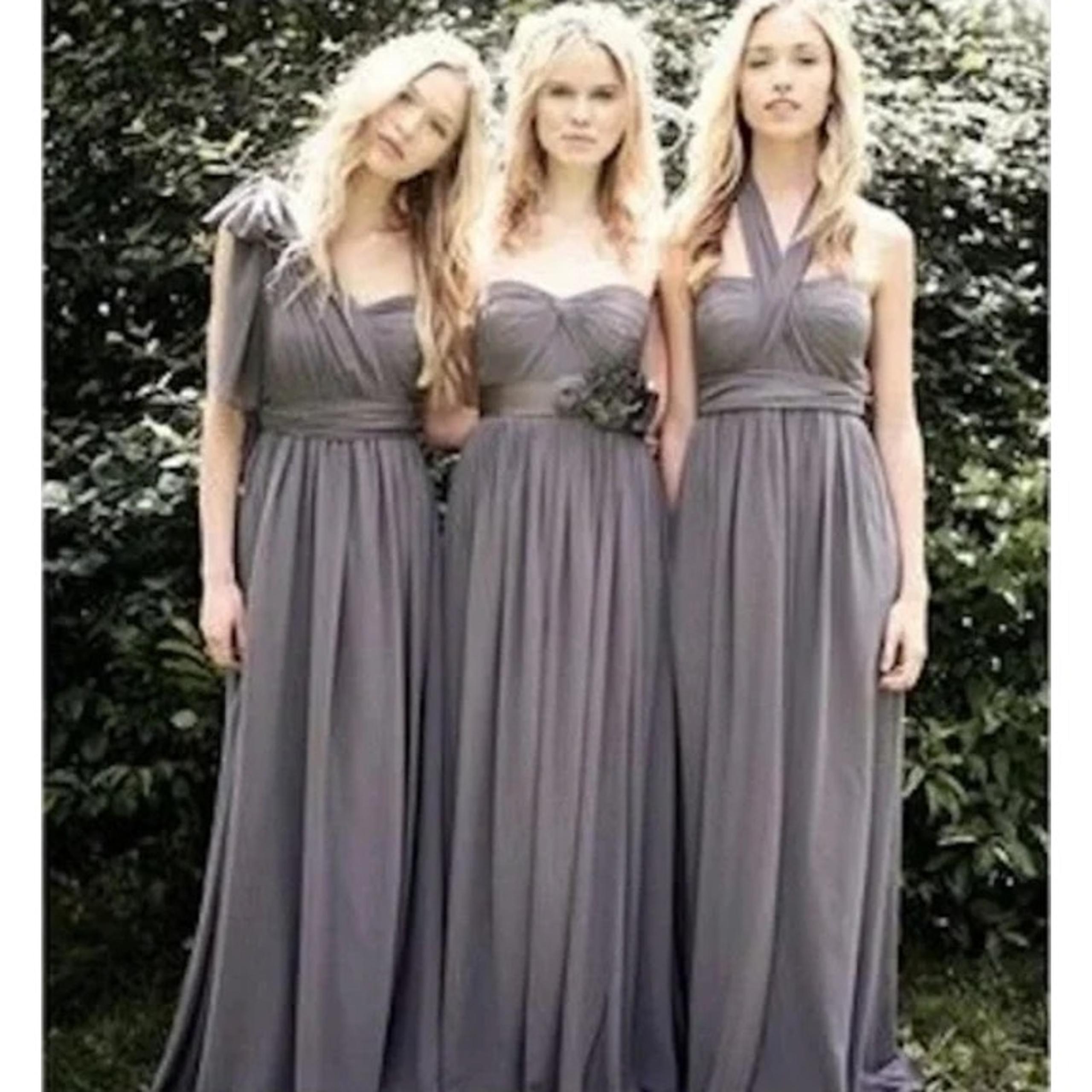 Jenny Yoo Aidan Convertible Bridesmaid Dress Gown in Charcoal Grey Size 12