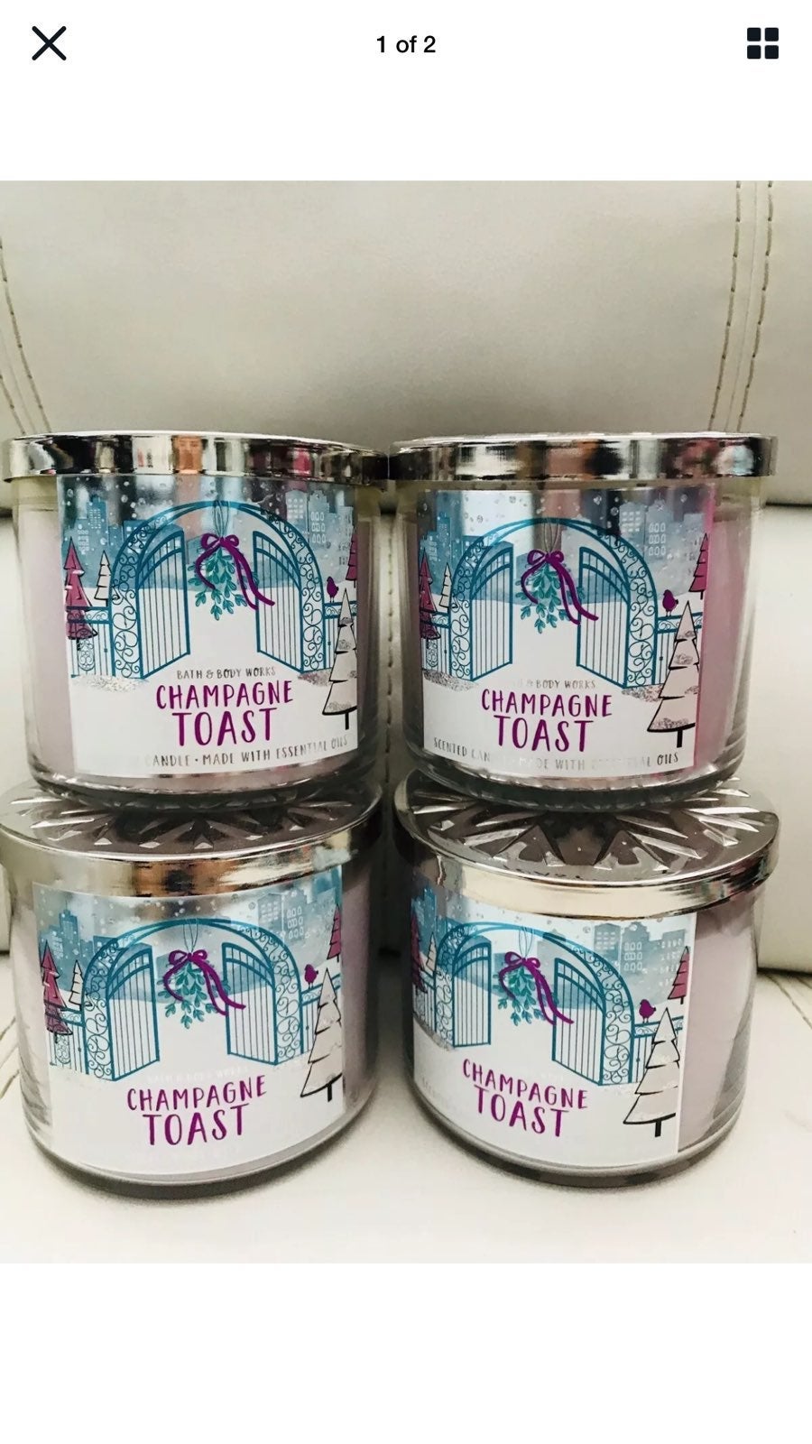 4 BBW Champagne toast Large Candle 3 wic
