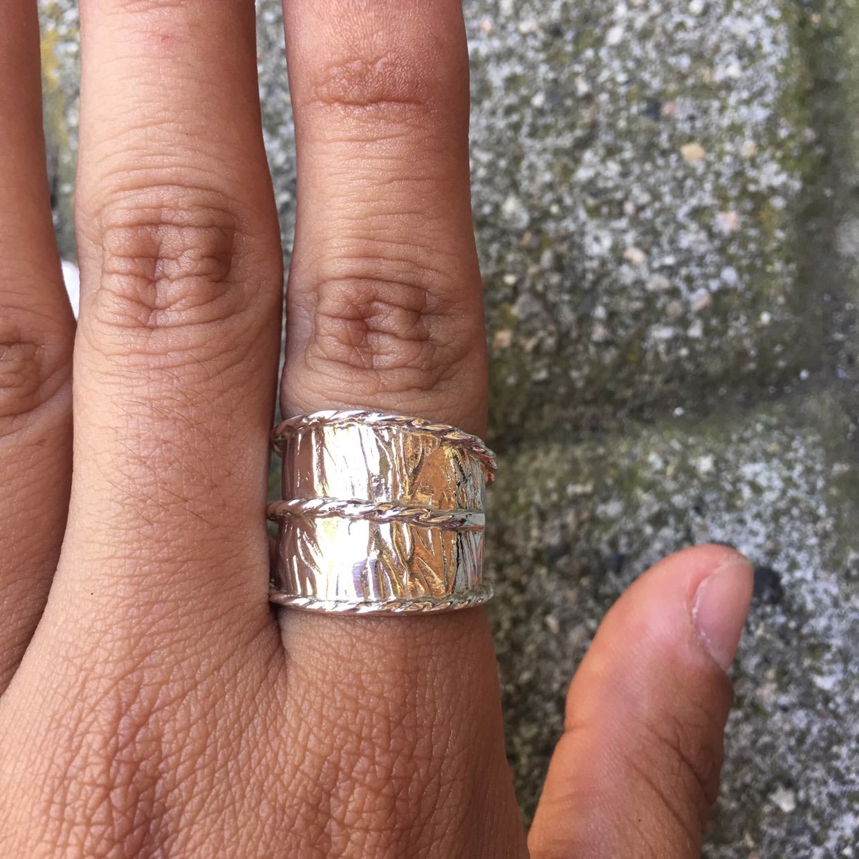 Peruvian Silver Hammered Ring