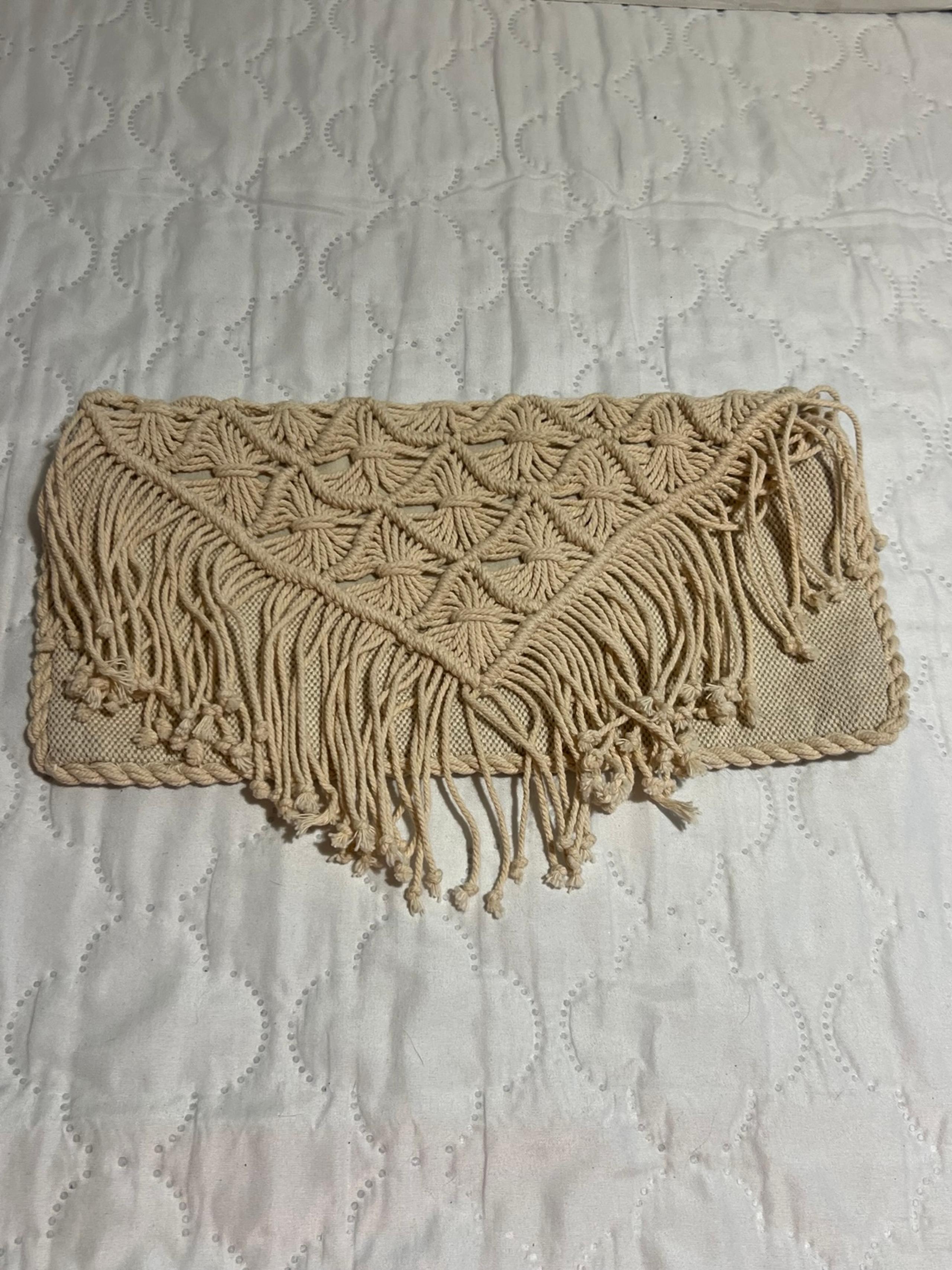 American Eagle Outfitters Macrame Boho Clutch purse bag- Beige