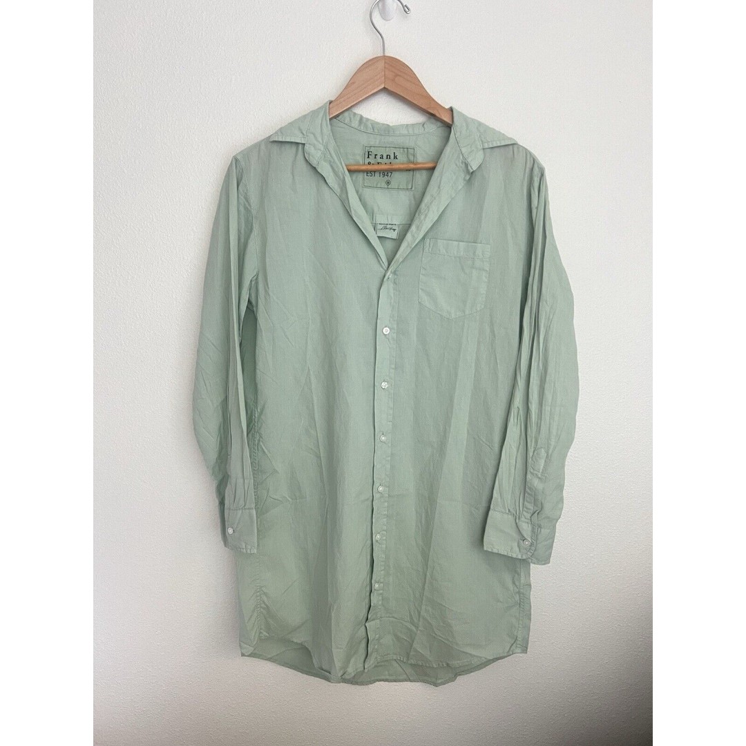 NWT Frank and Eileen Mary Classic Shirt Dress Light Green Women’s Size XS