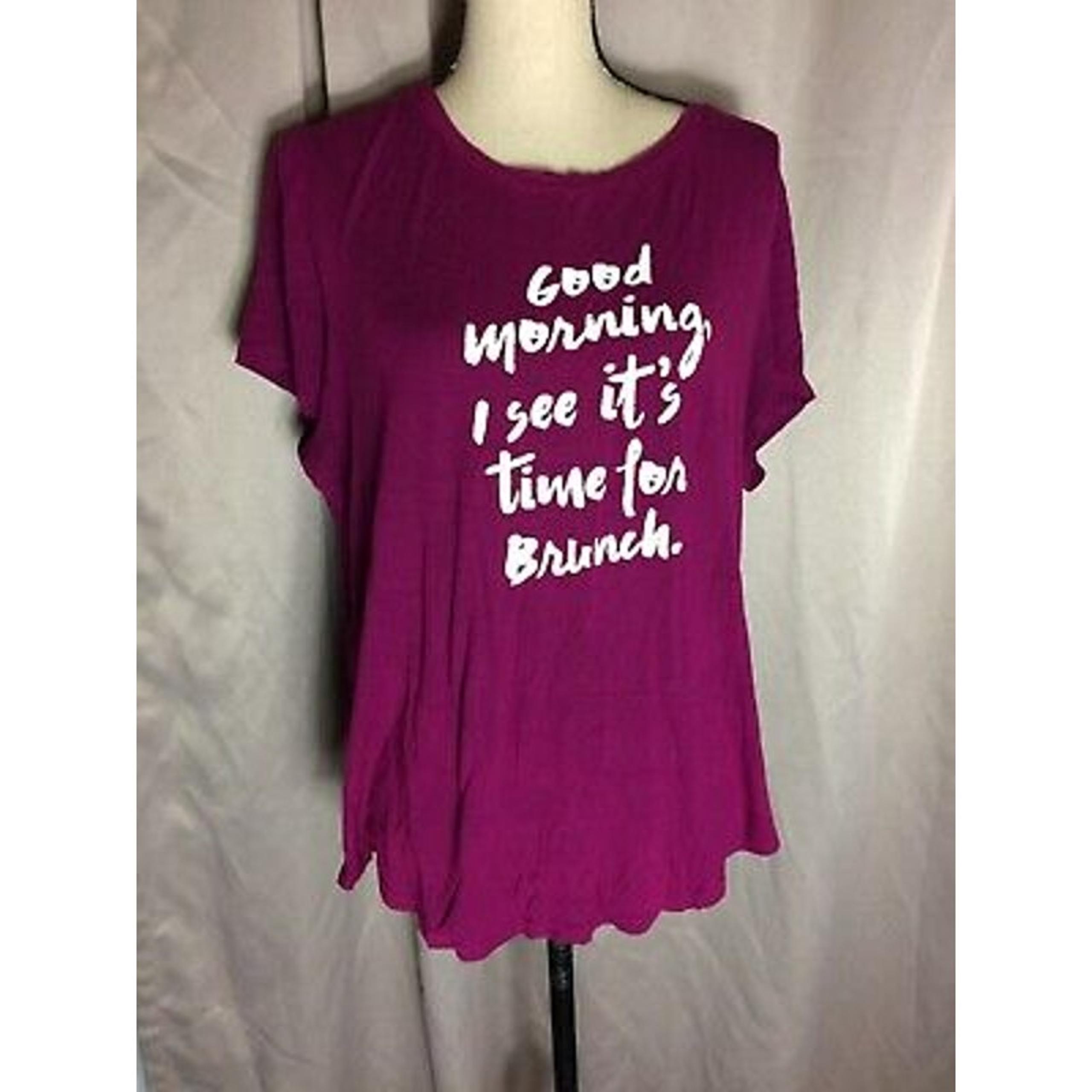 Secret Treasures Women S Rayon Maroon Sleep T Shirt I SEE IT'S TIME FOR BRUNCH