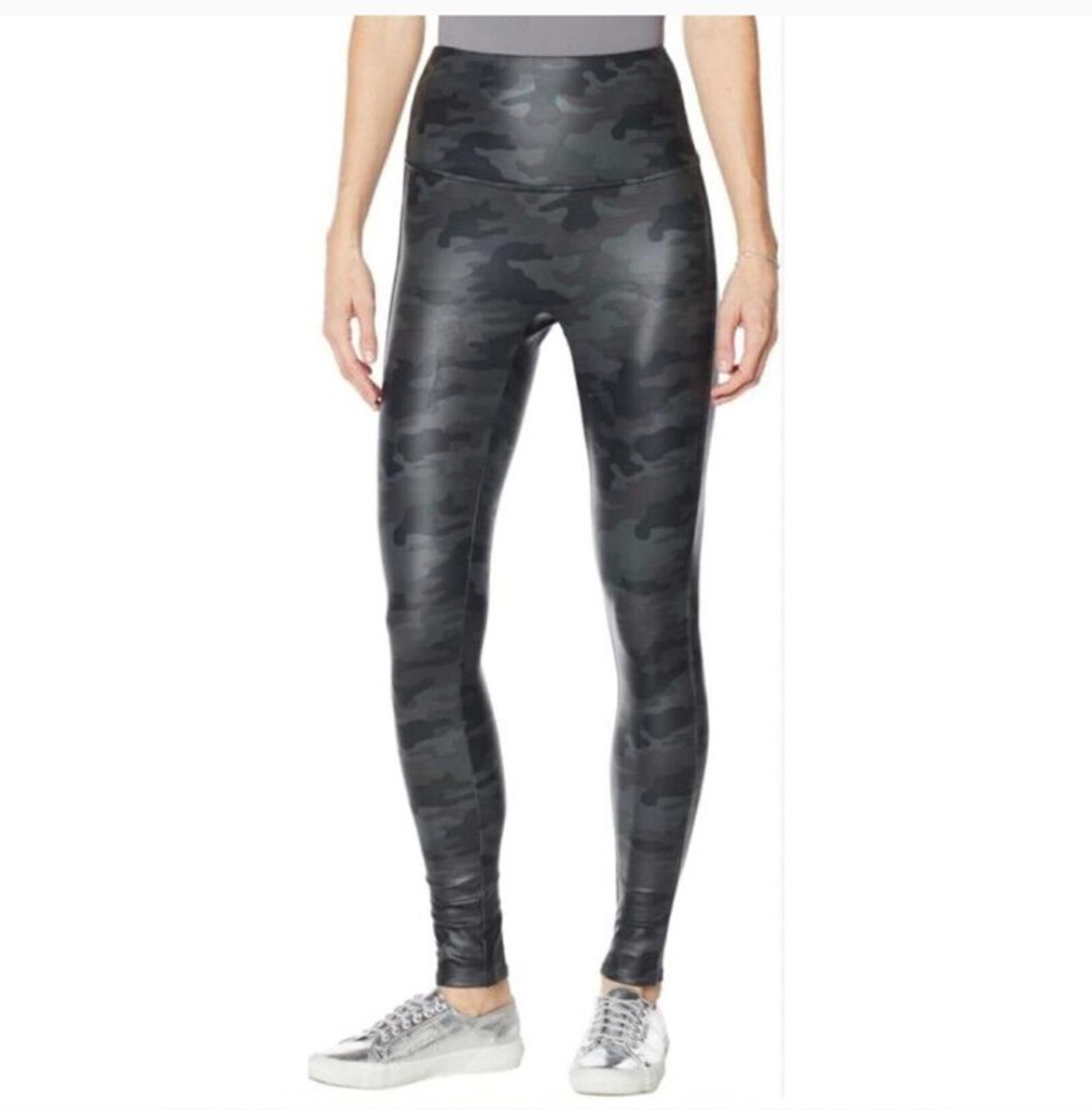 DG2 Slim & Sleek Grey Coated Camo Leggings Camouflage XXS